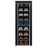 9 Tier Cabinet Storage Shoe Rack Stand Holds 27 Pairs Shoe Organizer Dustproof - Show Gadgets